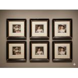 Set of Six Framed Portrait Prints — After Romney and Lawrence This set of six framed and glazed
