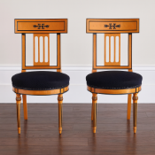 Pair of Directoire Style Side Chairs Après Georges Jacob Dite Porrot: A pair of Directoire style