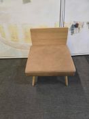 Wooden chair brown leather cushion 60 x 56 x 62cm AF