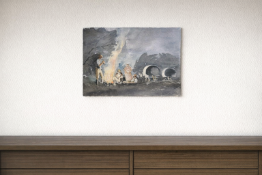 Denis Lord (British, 1926–2013) – Romany Camp Fire (Ref 209) A watercolour by Denis Lord depicting a
