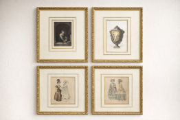 Set of 4 Mixed Prints: Dou, Antonini, Les Dames & La Mode A set of four framed prints comprising