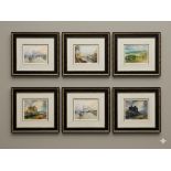 Set of Six Framed Landscape Prints — After J. M. W. Turner This set of six framed and glazed