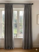 A Pair Lined Pencil Pleat Top Of Striped Drapes Classic Grey And White Thin Vertical Pinstripe