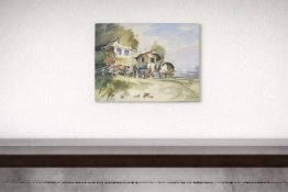 Denis Lord (British, 1926–2013) – Romany Caravans A signed watercolour by Denis Lord portraying a