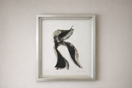 Charlotte Morgan Abstract Giclée Print (31/175): A framed black and white abstract giclée print by