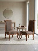 Pair of Chauffeuse Fireside Chairs, Claude Dieudonné, Louis XV Style: A pair of Louis XV style