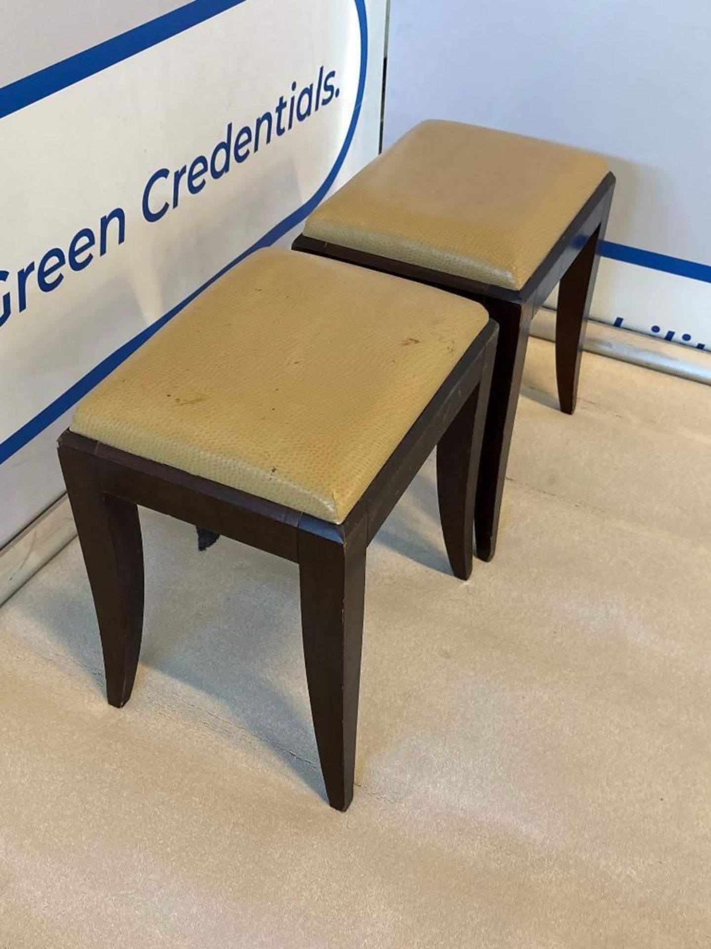 Pair of Decca Transitional Stools A pair of transitional stools with champagne leather seats - Image 4 of 6
