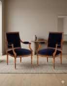 Pair of Empire Style Armchairs (Après Jacob Desmalter): A pair of Empire style armchairs inspired by