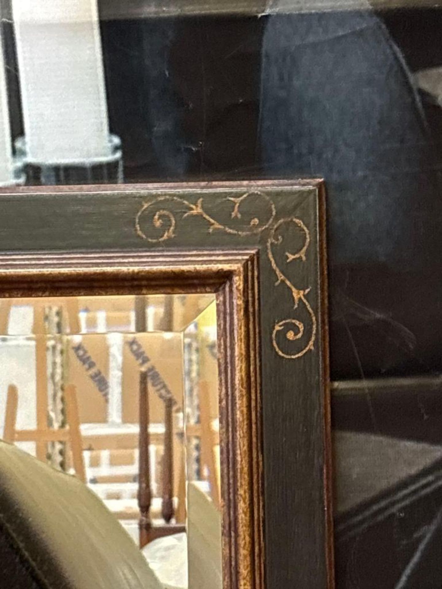 Rectangular Bevelled Accent Mirror (1) A rectangular bevelled mirror with an ebonised frame - Image 3 of 3
