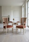 Pair of Directoire Style Cabriolet Charret Armchairs: A pair of Directoire style Cabriolet Charret
