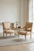 Pair of Louis XVI/Early Empire Style Fauteuils (Après Jacob Desmalter): A pair of fauteuils