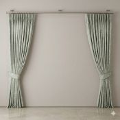 Pair of Damask Drapes (4 Panel Set, 345/245cm) A pair of woven cotton blend damask drapes in light