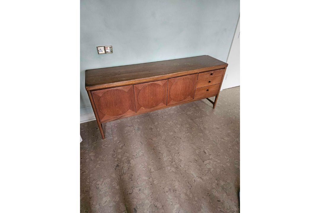 Mid-Century "Circles" Sideboard (Model No. 1024) by Nathan Furniture (England, c. 1965–1969) is a - Image 2 of 5