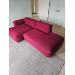 Two-Piece Modular Sectional Sofa is a bold statement in contemporary lounging, featuring an ultra-