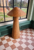 Ferm Living 'Dou' Rattan Floor Lamp, of impressive proportions. The hand-woven rattan body