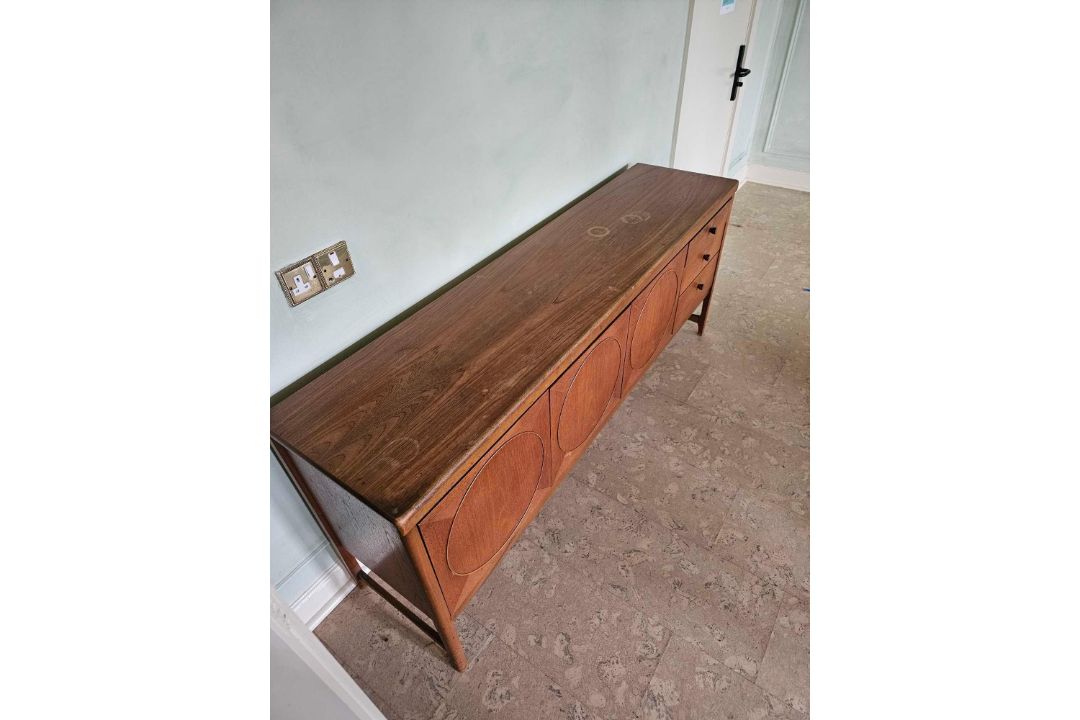 Mid-Century "Circles" Sideboard (Model No. 1024) by Nathan Furniture (England, c. 1965–1969) is a - Image 4 of 5