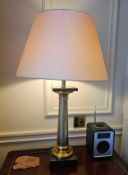 A pair Chelsom Elite table lamps, each crafted in a neoclassical columnar form and finished in a
