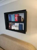 Wall mounted black oak shelving unit case 80 x 60 x 16cm deep(CHIW 533)