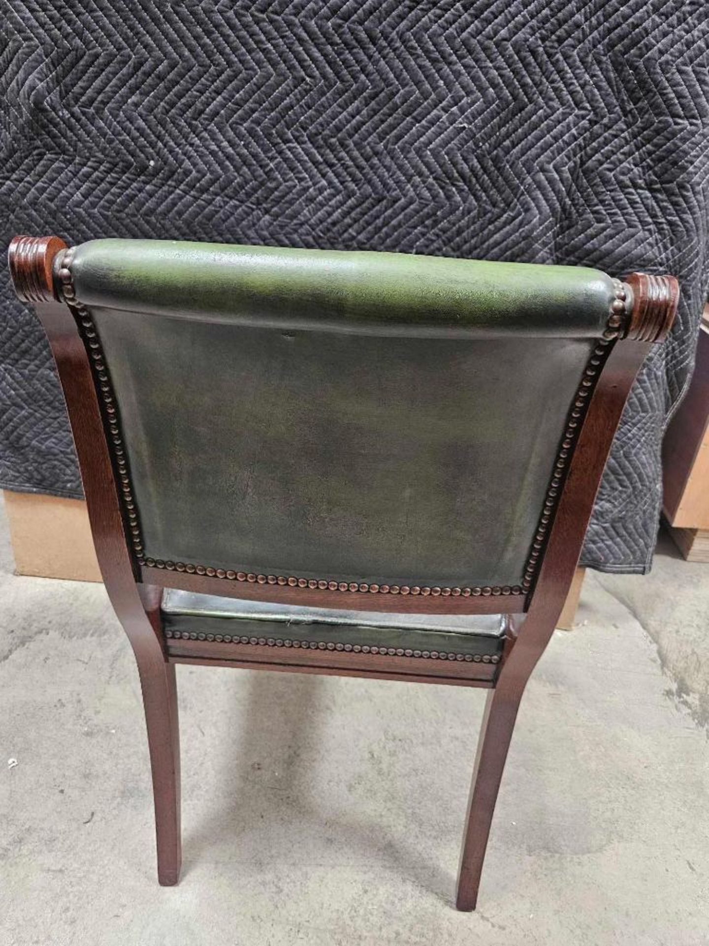 Mahogany Carver Armchair (RC33210) This classic mahogany carver armchair is upholstered in green - Image 4 of 5