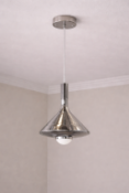 I-Lite Silvery Tapered Pendant Lamp This I-Lite Pendant Lamp features a sleek, fluid silhouette with