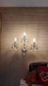 Artglass Czech Neoclassical Crystal Three Arm Wall Sconce This Artglass Czech three arm Neoclassical
