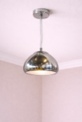 I-Lite Void-Inspired Silver Pendant Lamp This I-Lite Pendant Lamp features a sculptural, semi-