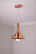 I-Lite Rose Gold Tapered Pendant Lamp This I-Lite Pendant Lamp features a fluid, 