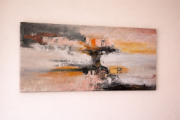 Pooja Shah Abstract, acrylic on gallery-wrapped canvas. Featuring textured under-layers and a