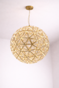 Starburst LED Pendant Lamp Gold a magnificent spherical fixture featuring a complex, geometric