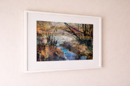 Maureen Davies (British) Winter Light Along the Itchen, mixed media. Signed and dated 2017,