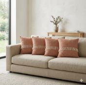 10 x Ellenvale Interiors Tia Rust Herringbone Cushion A high-quality wool/polyester blend with a