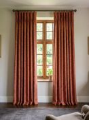 A Pair Lined Pencil Pleat Top Of Patterned Drapes Warm Terracotta Or Burnt Orange Hue With A And A