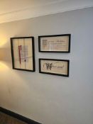 3 x box framed wall art contemporary 1 x 50 x 60cm and 2 x 50 x 25cm(CHIW 536)