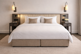A bed set comprising a Twin divan base and a Top Brass Superking 180 x 200cm Pocket sprung