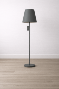 Halo Grey Floor Lamp A contemporary grey floor lamp with a minimalist cylindrical shade and clean