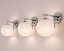 A set of 3 I-Lite Pelota Modern Globe Wall Sconces Silver This I-Lite Wall Lamp features a