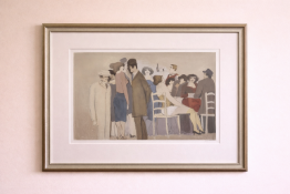 David Schneuer (Israeli, 1905–1988) Happy Hour, limited edition coloured serigraph 249/300. A