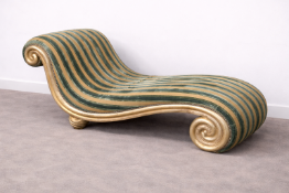 An unusual English surrealist daybed in the manner of Syrie Maugham, dating to the mid-20th century,