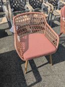 Bramblecrest Lisbon Dining Armchair w/ HT Legs - Claret Set Number CH10 [Location: Compound]