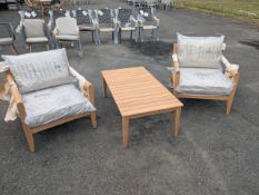 Bramblecrest 2x Bordeaux Sofa Chairs with Tall Rectangle Coffee Table - FSC Set Number B175 [