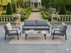 Bramblecrest Siena 2 Seat Sofa with 2 Sofa Armchairs & Coffee Table Set Number B188 Table Unbuilt [