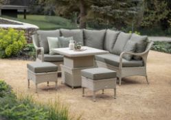 Bramblecrest Cherington Mini Sofa with Tetbury Mini Adj. Table & 2 Stools - Cloud Set Number C004