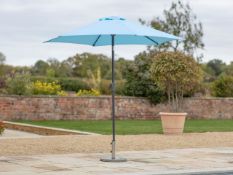 Bramblecrest Santorini 2.5m Aluminium 6 Rib Crank Handle Tilt Parasol - Sky Blue Set Number X029