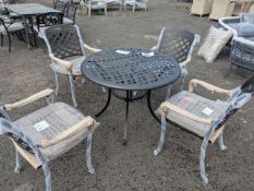 Bramblecrest Avon 100cm Round Table with 4x Chairs - Bronze Set Number B437 [Location: COMPOUND]