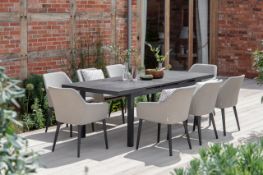 Bramblecrest Verona 240/180cm Extending Dining Table with 6x Supreme Armchairs - Fawn Set Number