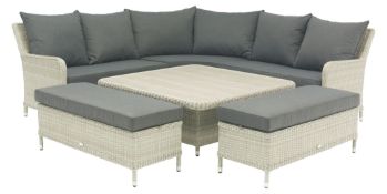 Bramblecrest Hampton Modular Square Sofa with 2 Benches - Cloud (NO TABLE) Set Number X050 Brand New