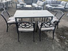 Bramblecrest Antibes 160 x 90cm Rectangle Dining Table w/ 6x Swan Bronze Chairs Set Number C009 [