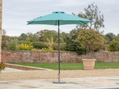 Bramblecrest Santorini 2.5m Aluminium 6 Rib Crank Handle Tilt Parasol - Teal Set Number X016 Damaged