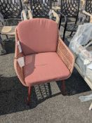 Bramblecrest Como Style Dining Armchair - Claret Set Number CH09 [Location: Compound]