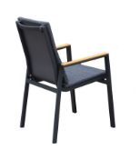 Bramblecrest Bergen Stacking Dining Chair including Eco Slate Cushion - FSC Teak Set Number X037